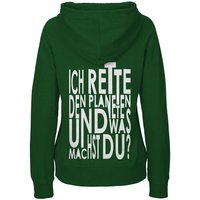 HANDGEDRUCKT "Weltretten" Frauen Hoody Neutral