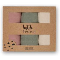 Hutch&Putch 3er-Set Musselin-Mulltuch aus Bio-Baumwolle in 120x120cm • einfarbige Mulltücher