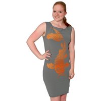 "Koi03" Frauen Biokleidchen HANDGEDRUCKT