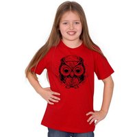HANDGEDRUCKT "Eule" Unisex Kinder-T-Shirt Earth Positive