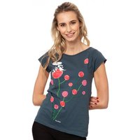 FellHerz Damen T-Shirt Sundowner grau blau aus 100% Biobaumwolle