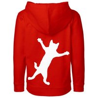 HANDGEDRUCKT "Klammerkatze" Kinder Zip Hoody Neutral