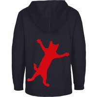 HANDGEDRUCKT "Klammerkatze" Kinder Zip Hoody Neutral