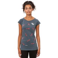 FellHerz Damen T-Shirt Libellenmädchen Blau Grau aus 100% Biobaumwolle
