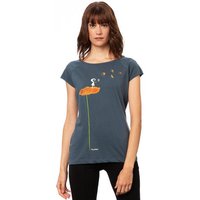 FellHerz Damen Raglan T-Shirt Schwalbenzug blau-grau aus 100% Biobaumwolle
