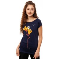 FellHerz Damen T-Shirt Gitarrenmädchen dunkelgrün aus 100% Biobaumwolle