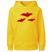 HANDGEDRUCKT "Fledermausschar" Kinder Hoody Neutral