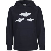 HANDGEDRUCKT "Fledermausschar" Kinder Hoody Neutral