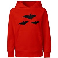 HANDGEDRUCKT "Fledermausschar" Kinder Hoody Neutral