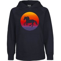 HANDGEDRUCKT "Sunsethorse" Kinder Hoody Neutral