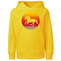 HANDGEDRUCKT "Sunsethorse" Kinder Hoody Neutral