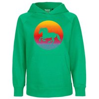 HANDGEDRUCKT "Sunsethorse" Kinder Hoody Neutral