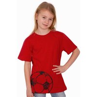 HANDGEDRUCKT "Fußball" Unisex Kinder T-Shirt Earth Positive