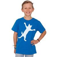 HANDGEDRUCKT "Klammerkatze" Unisex Kinder T-Shirt Earth Positive