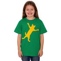 HANDGEDRUCKT "Klammerkatze" Unisex Kinder T-Shirt Earth Positive