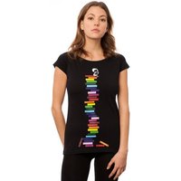 FellHerz Damen Raglan T-Shirt Books Girl aus 100% Biobaumwolle
