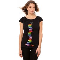 FellHerz Damen Raglan T-Shirt Books Girl aus 100% Biobaumwolle