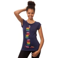 FellHerz Damen Raglan T-Shirt Books Girl aus 100% Biobaumwolle