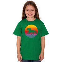HANDGEDRUCKT "Sunsethorse" Unisex Kinder T-Shirt Earth Positive