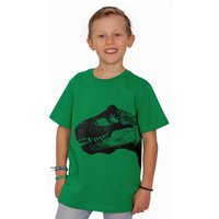 HANDGEDRUCKT "T-Rex" Unisex Kinder T-Shirt Earth Positive