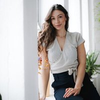 NORDLICHT Damen Musselin Wickelbluse aus 100% Bio-Baumwolle FREDA kurz