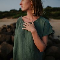 NORDLICHT Damen Musselin T-Shirt Bluse aus 100% Bio-Baumwolle IDA