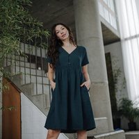 NORDLICHT Damen Musselin Kleid aus 100% Bio-Baumwolle ALMA