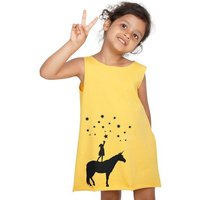 "Wünsche" Kinder Biokleidchen HANDGEDRUCKT