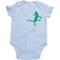 HANDGEDRUCKT "2 Geckos" Baby Body Earth Positive