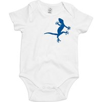 HANDGEDRUCKT "2 Geckos" Baby Body Earth Positive