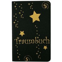 HANDGEDRUCKT "Traumbuch" schwarzes Notizheft ca. DIN A6 liniert