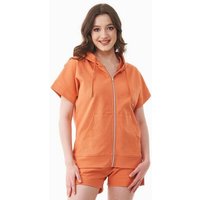 ORGANICATION Leichte Full-Zip Kurzarm-Hoodie aus Bio-Baumwolle