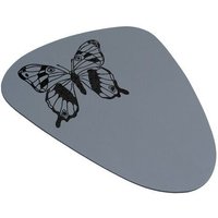 HANDGEDRUCKT "Schmetterling-Tagpfauenauge" Mousepad aus Recyclingleder Tropfenform