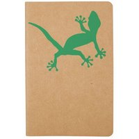 HANDGEDRUCKT "Gecko" naturfarbenes Notizheft ca. DIN A6 liniert
