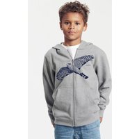 Peaces.bio - handbedruckte Biomode Bio-Kinder-Zip-Hoodie "Sperber"