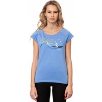 FellHerz Damen T-Shirt Surfing Girl cornflower hellblau aus 100% Biobaumwolle