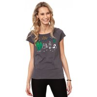 FellHerz Damen Raglan T-Shirt Camping Girl aus 100% Biobaumwolle