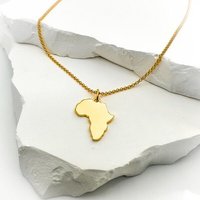 MOANINA Kette Afrika Kontinent - 925 Silber/18k Gold Vermeil - 3 Längen
