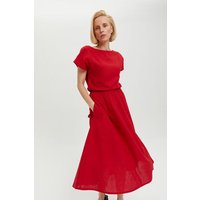 AYANI Nane | Kleid mit kurzen Ärmeln aus Leinen-ECOVERO