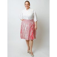 Peaces.bio - handbedruckte Biomode Wickelrock - Bio-Leinen - Federkleid in Rot