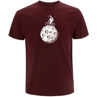 Spreecult Mond Fahrrad - Bio und Fair - Männer Unisex T-Shirt - Astronaut Weltall Erde Shirt