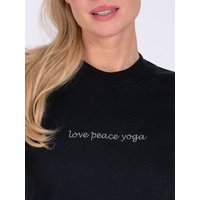 Magadi Damen Sweater BELLA mit Love- Peace- Yoga aus Sweat-Stoff