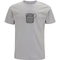Spreecult Kaffee Hilft - Bio und Fair - Männer Unisex T-Shirt - Coffee Helps