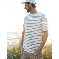 FUXBAU Gestreiftes Männer T-Shirt Milos - cremeweiß salbei