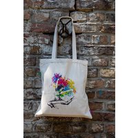 Divasya Jutebeutel mit Yoga-Motiv aus 100% feste Biobaumwolle | Yoga Geschenk