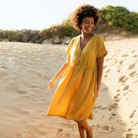 NORDLICHT Damen Musselin Kleid aus 100% Bio-Baumwolle ALMA