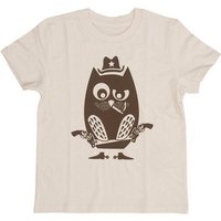 päfjes Harry der Eulen Cowboy - Kinder Shirt - fair gehandelt - Bio - Natur/Braun