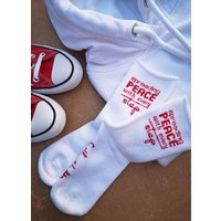 SPARKLES OF LIGHT SPREADING PEACE Unisex Plüschsocken aus Biobaumwolle