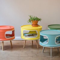 Lockengelöt Little Betty - Deckel ohne Ausguss - Nachttisch l Couchtisch aus kleinem Ölfass Lockengelöt Little Betty - Deckel ohne Ausguss - Nachttisch l Couchtisch aus kleinem Ölfass