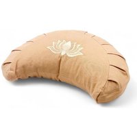 BAGHI Meditationskissen Halbmond pastellige Farben Lotus Bestickung - aus Baumwolle Sitzhöhe 14 cm
